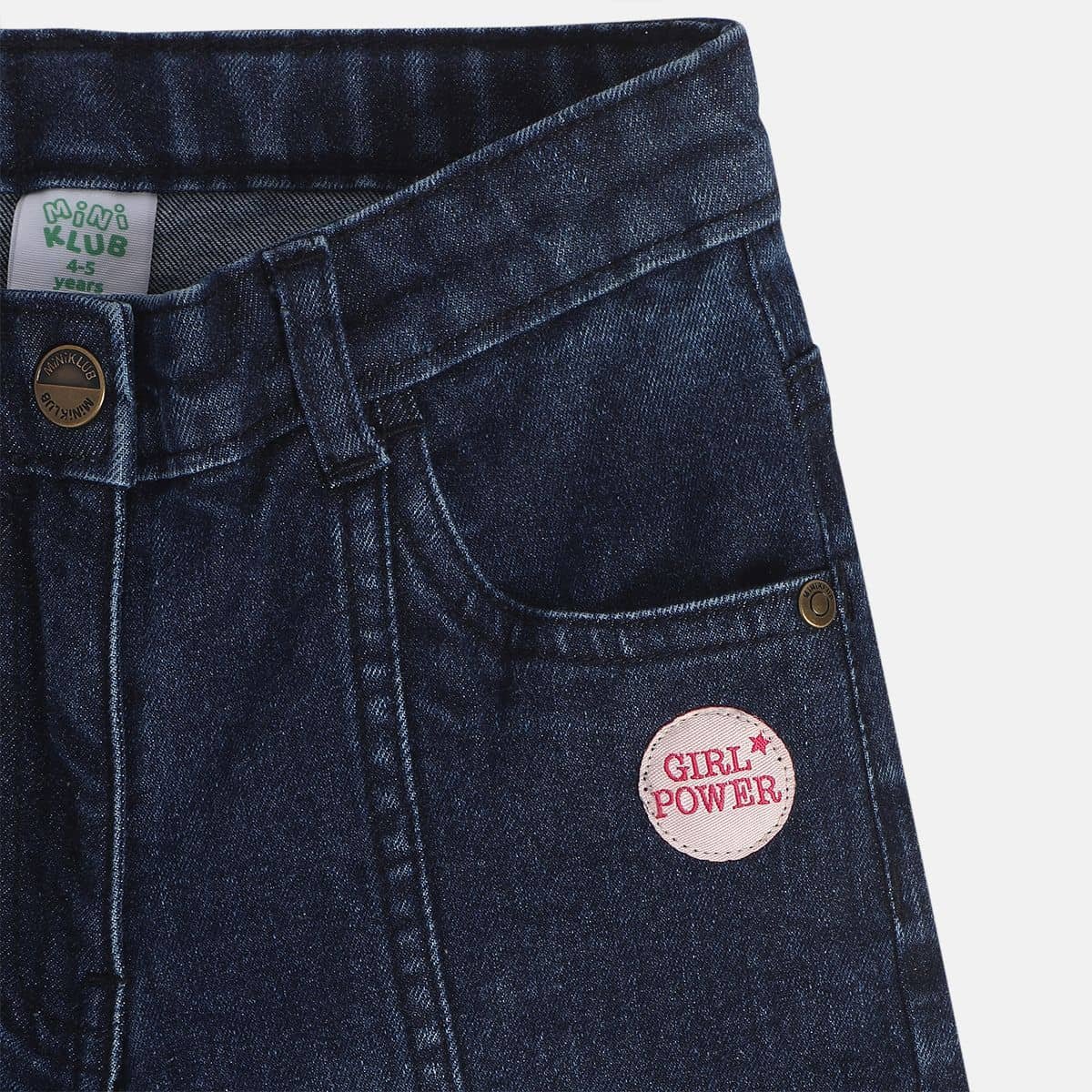 Miniklub Kids Girls Pack Of 1 Denim Pant (Blue) - Image 4