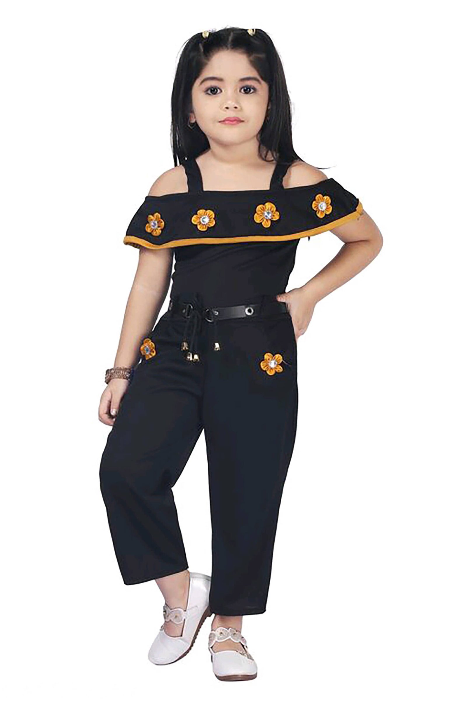 Mullick the designer Pack of 2 Girls Crepe T-shirt & Pants ( Pink,Black ) - Image 4