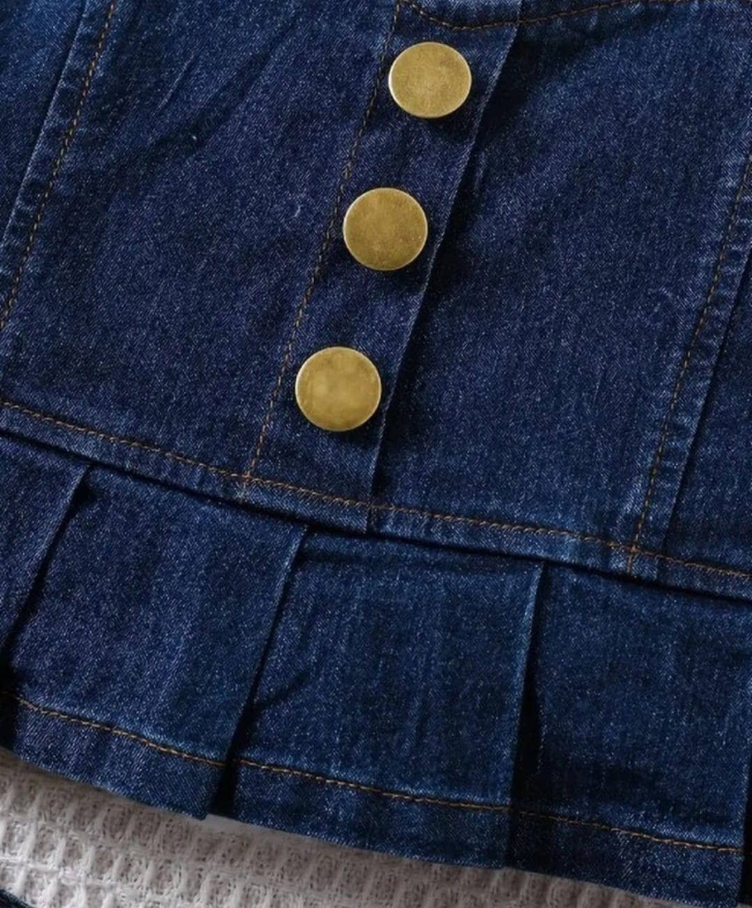 N.Mannat Colletion Baby Girls Denim T-shirt & Skirt Set ( Blue , Pack of 1 ) - Image 3