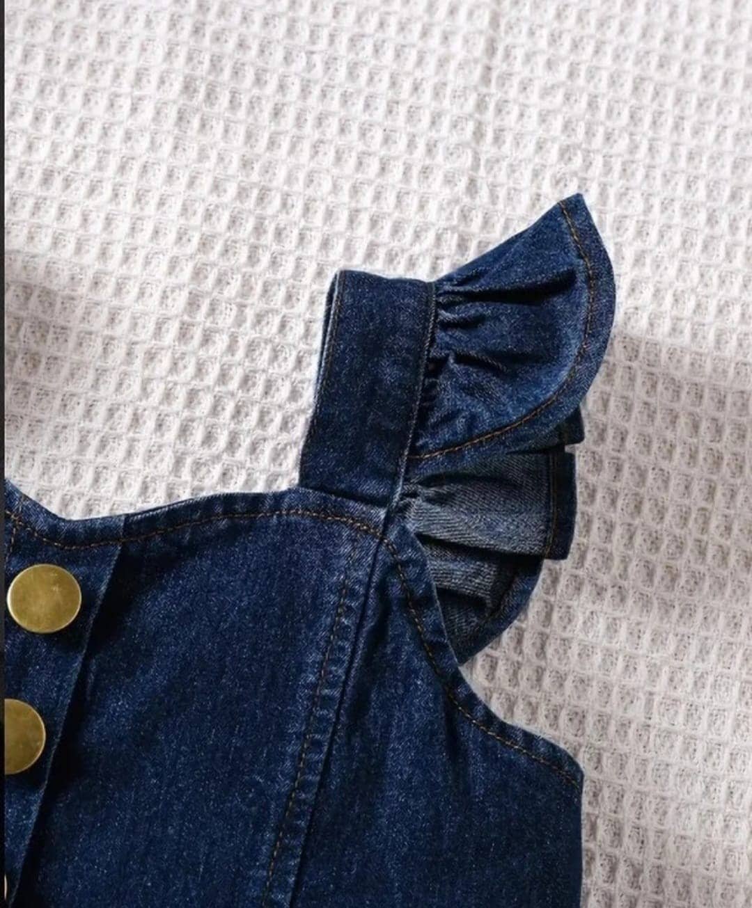 N.Mannat Colletion Baby Girls Denim T-shirt & Skirt Set ( Blue , Pack of 1 ) - Image 4