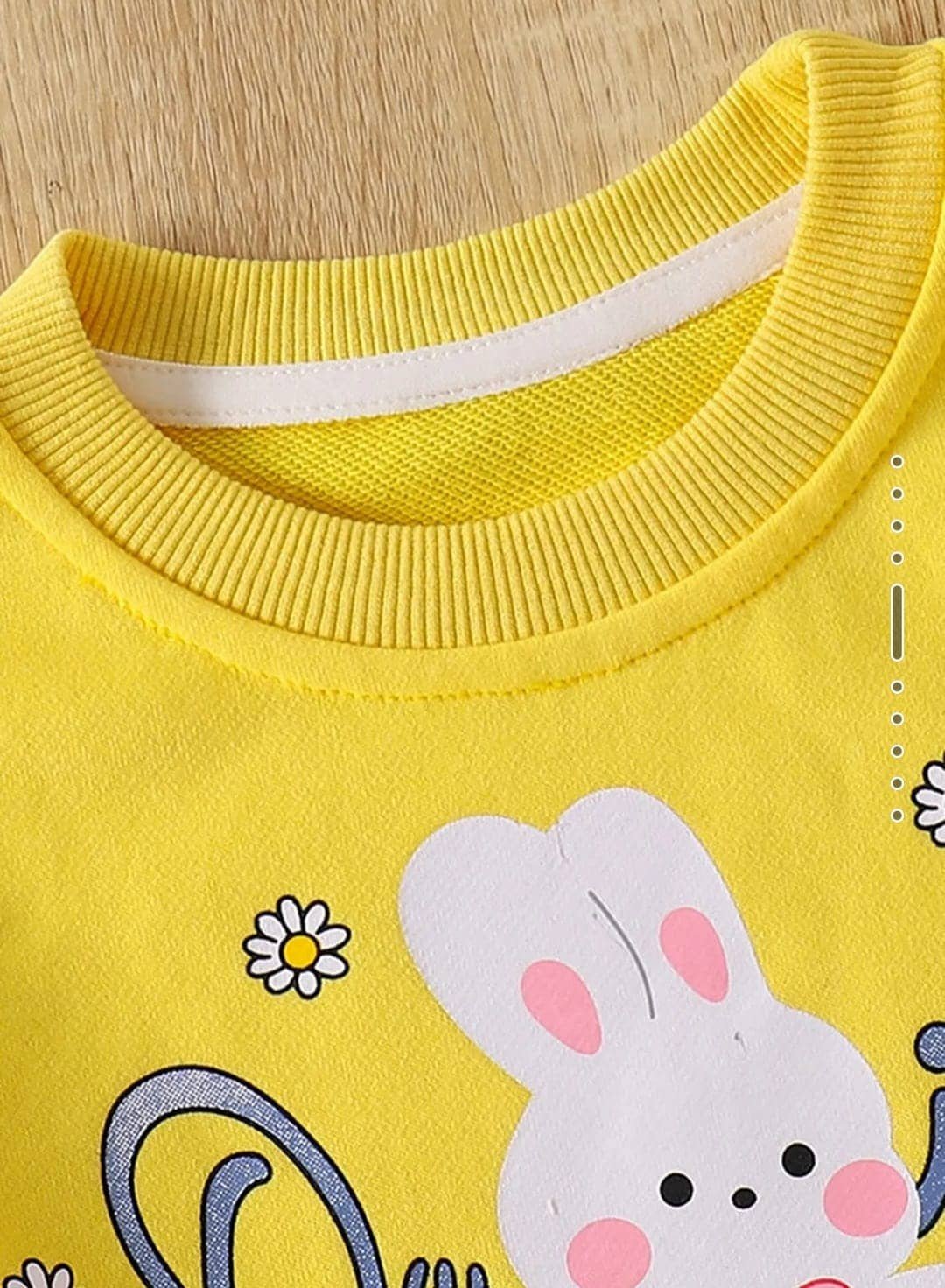 N.Mannat Colletion Baby Girls Cotton Blend T-shirt & Jeans Set ( Yellow & Blue , Pack of 1 ) - Image 3