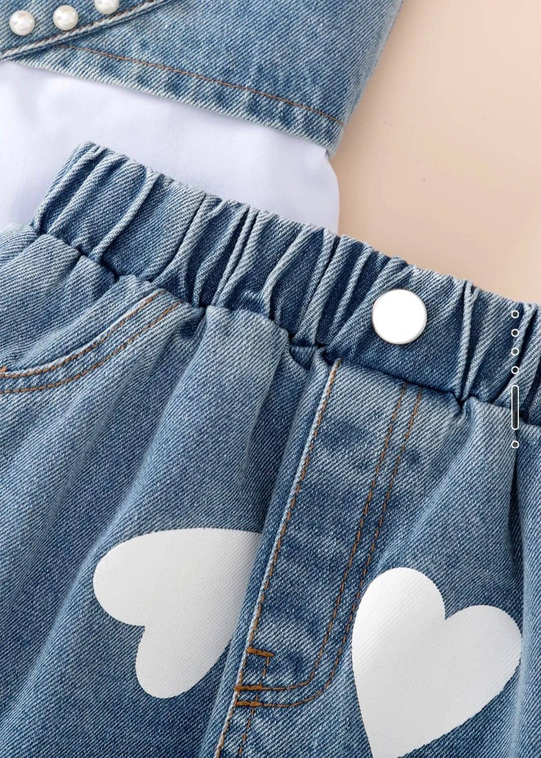 N.Mannat Colletion Baby Girls Denim Shirt & Skirts Set ( White , Pack of 1 ) - Image 5