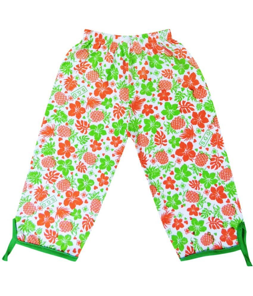 Pack of 5 Girls Cotton Capris ( Multicolor ) - Image 3