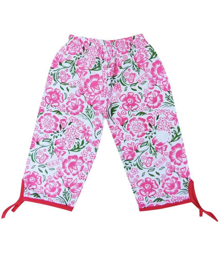 Pack of 5 Girls Cotton Capris ( Multicolor ) - Image 4