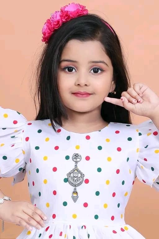 Cotton Blend Frock For Girls ( Pack of 1 , White ) - Image 4