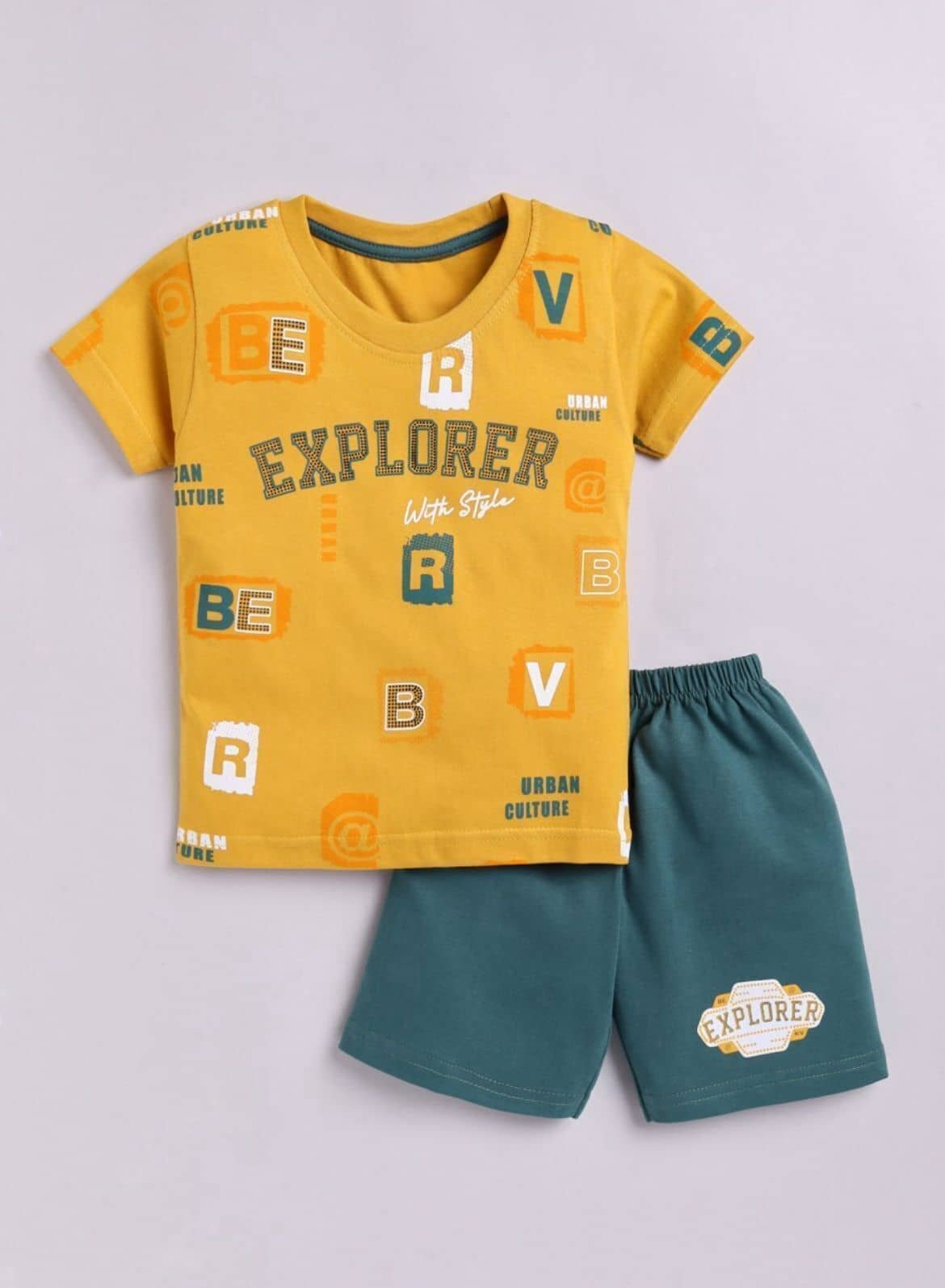 Boys Cotton T-Shirt & Shorts Set ( Multicolor , Pack of 3 ) - Image 4