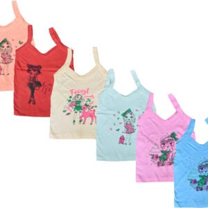 Pack of 6 Girls Cotton Camisoles ( Multicolor 10 )