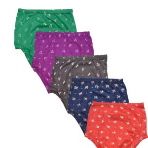 Pack of 5 Cotton Panties For Girls ( Multicolor )