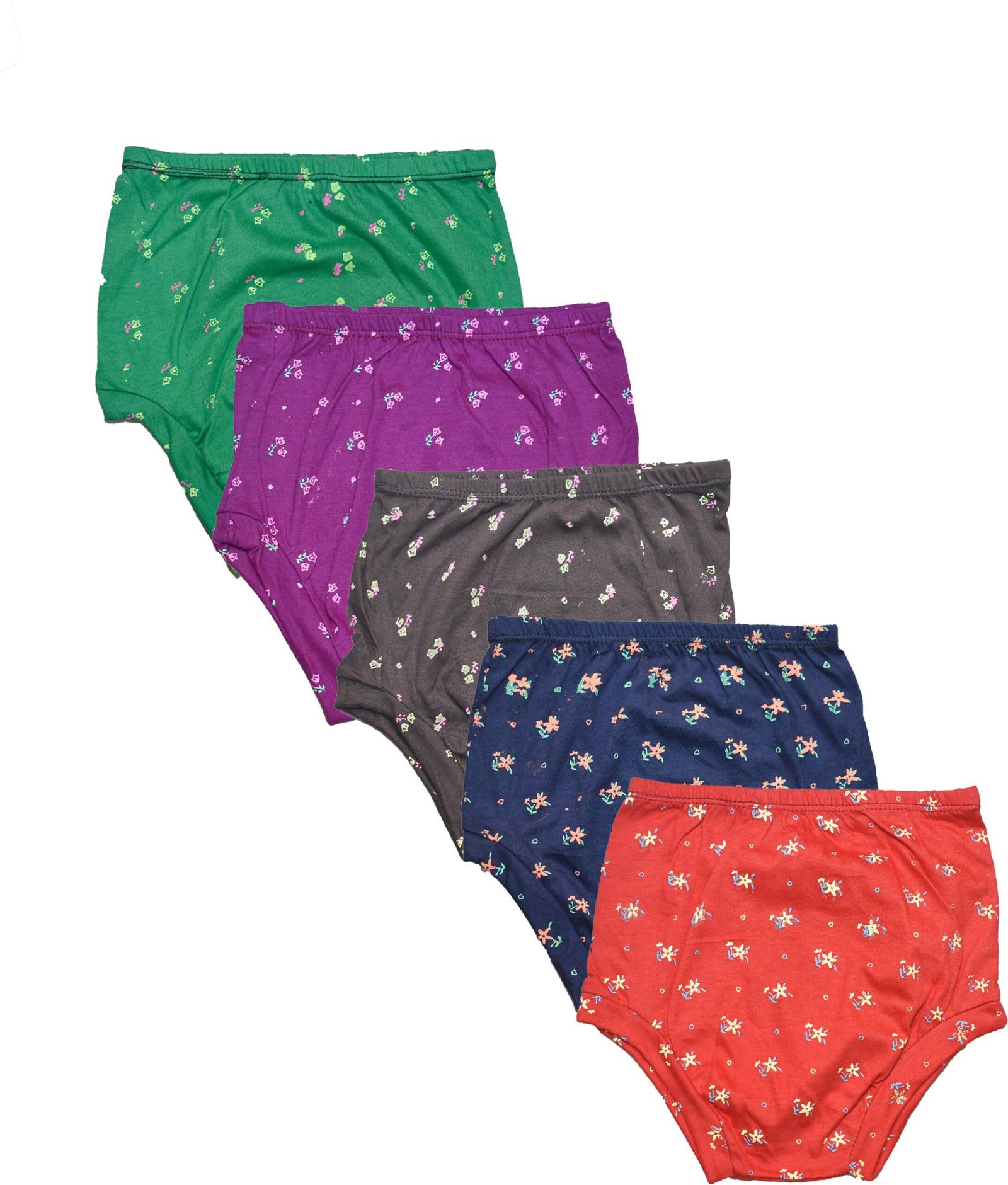 Pack of 5 Cotton Panties For Girls ( Multicolor )