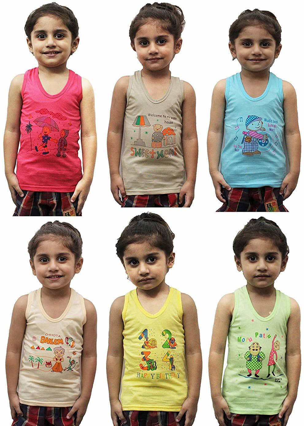 Pack of 6 Boys Cotton Vest ( Multicolor )
