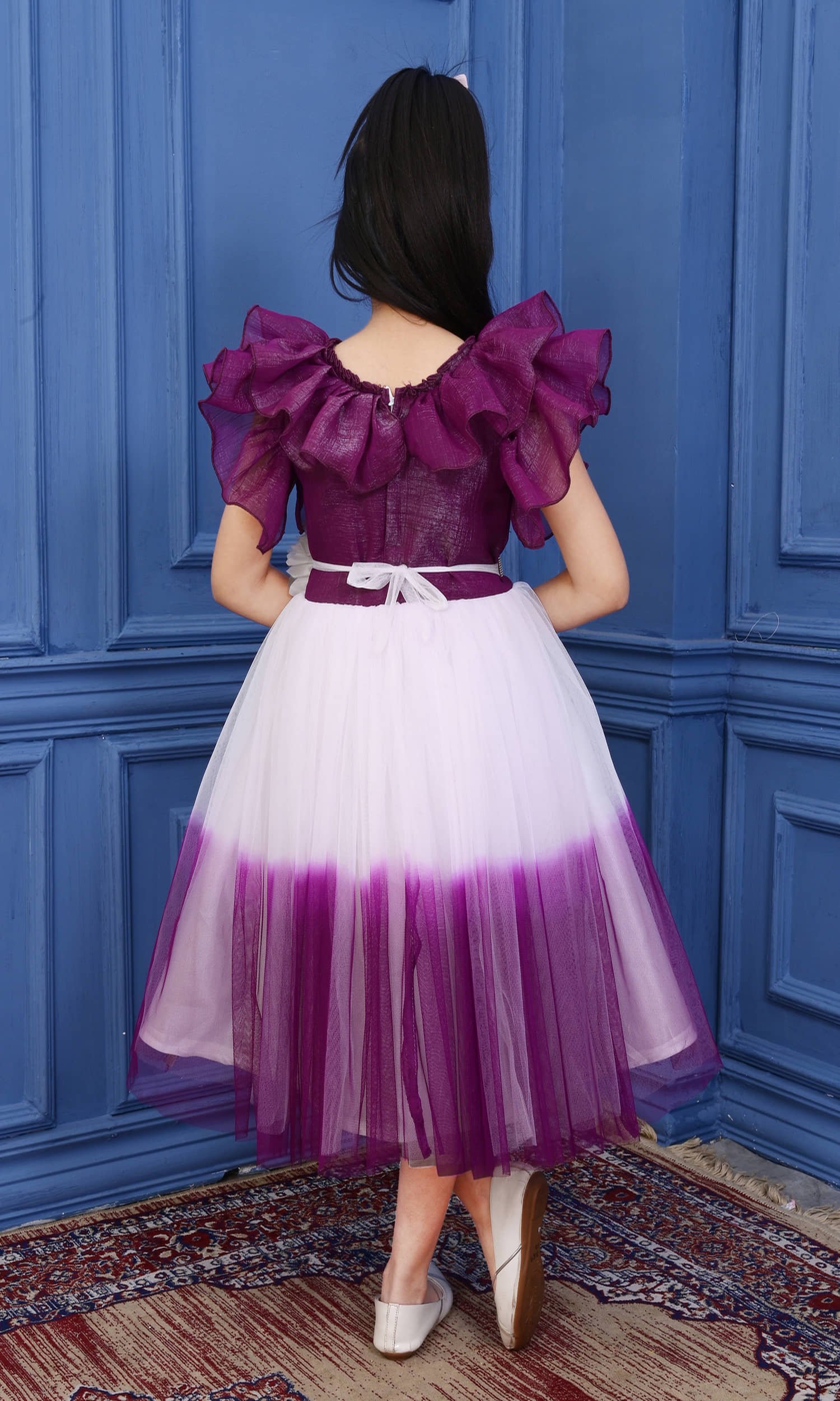 Cotton Blend Frock For Girls ( Pack of 1 , Purple ) - Image 2