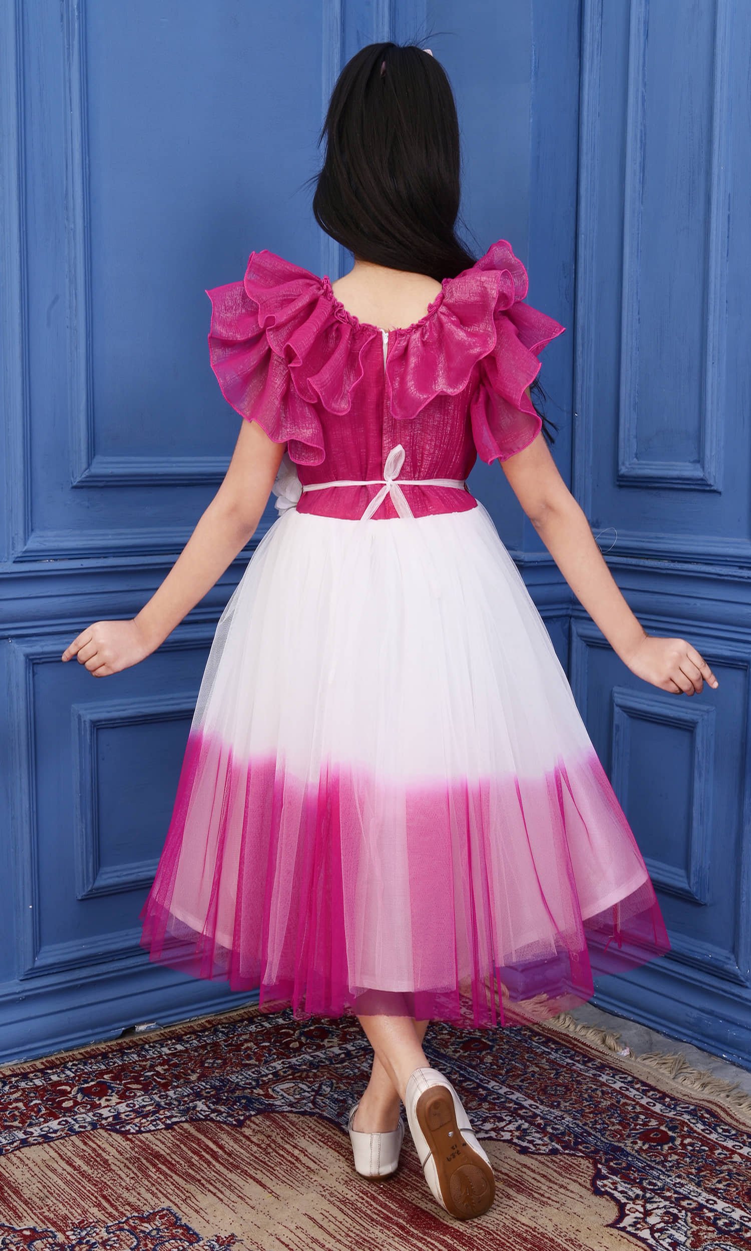 Cotton Blend Frock For Girls ( Pack of 1 , Pink ) - Image 2