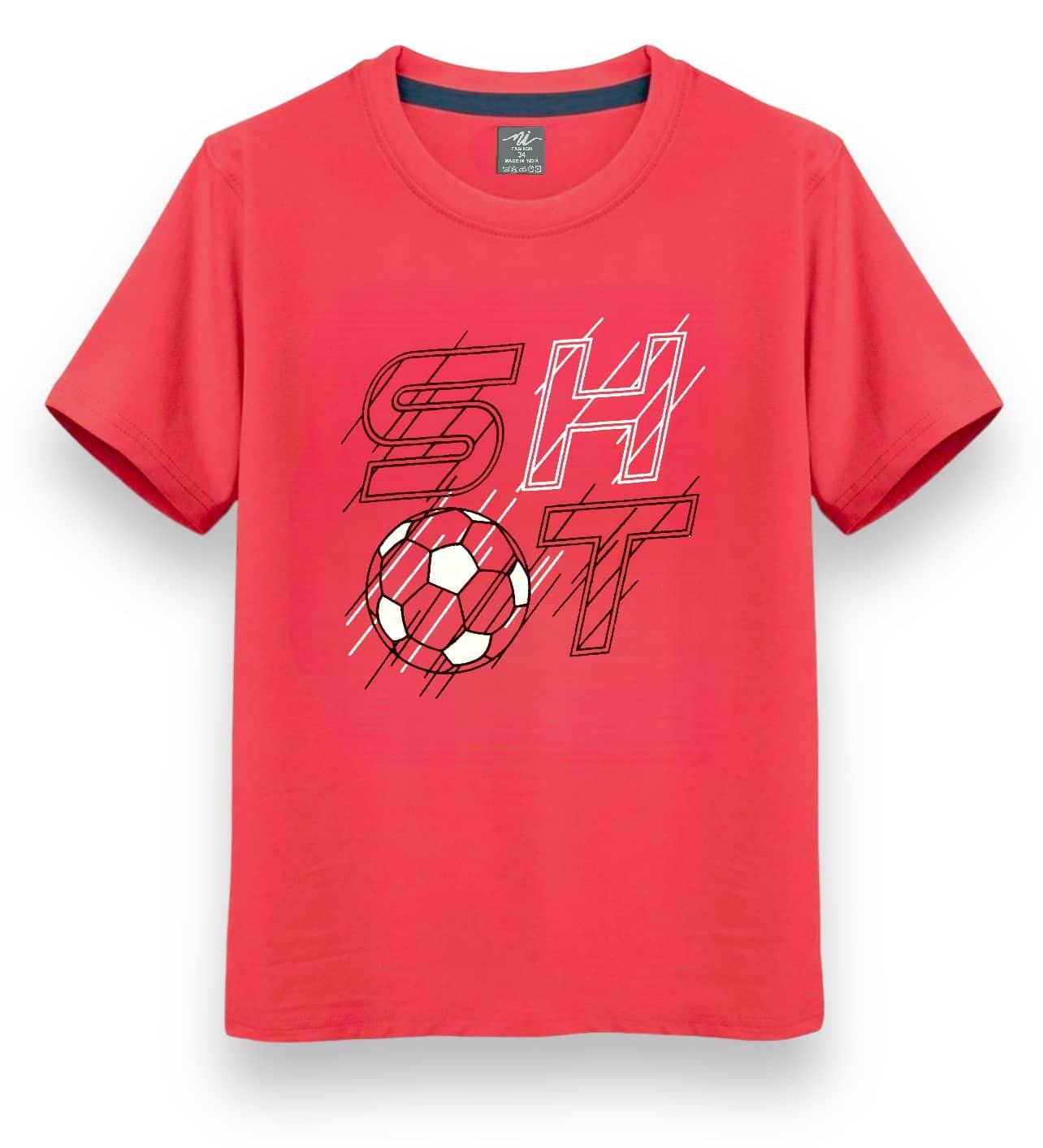 Pack of 1 Boys Cotton Blend T-Shirt ( Carrot Orange )