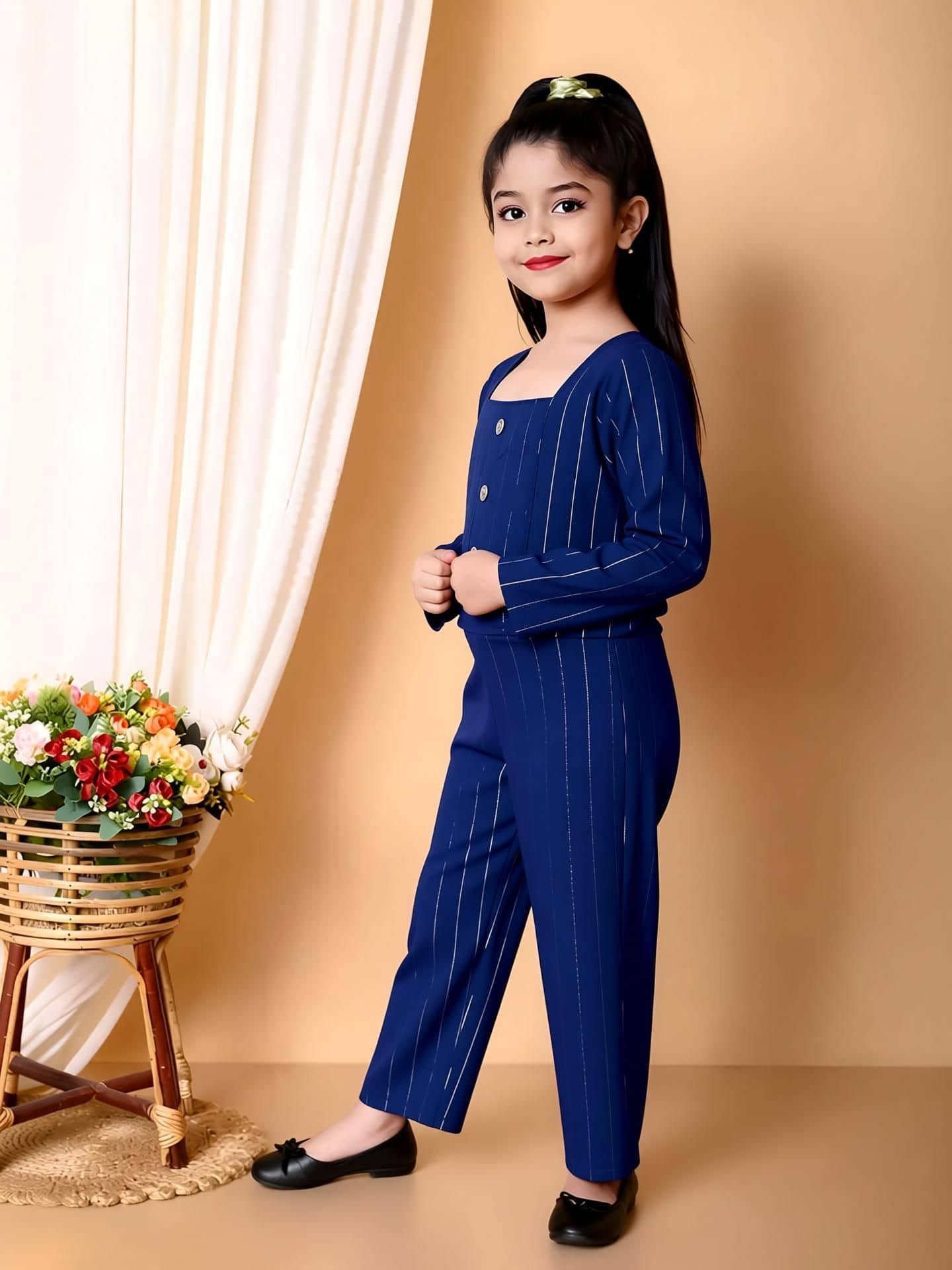 Girls Georgette Jumpsuit ( Pack of 1 , Blue ) - Image 4