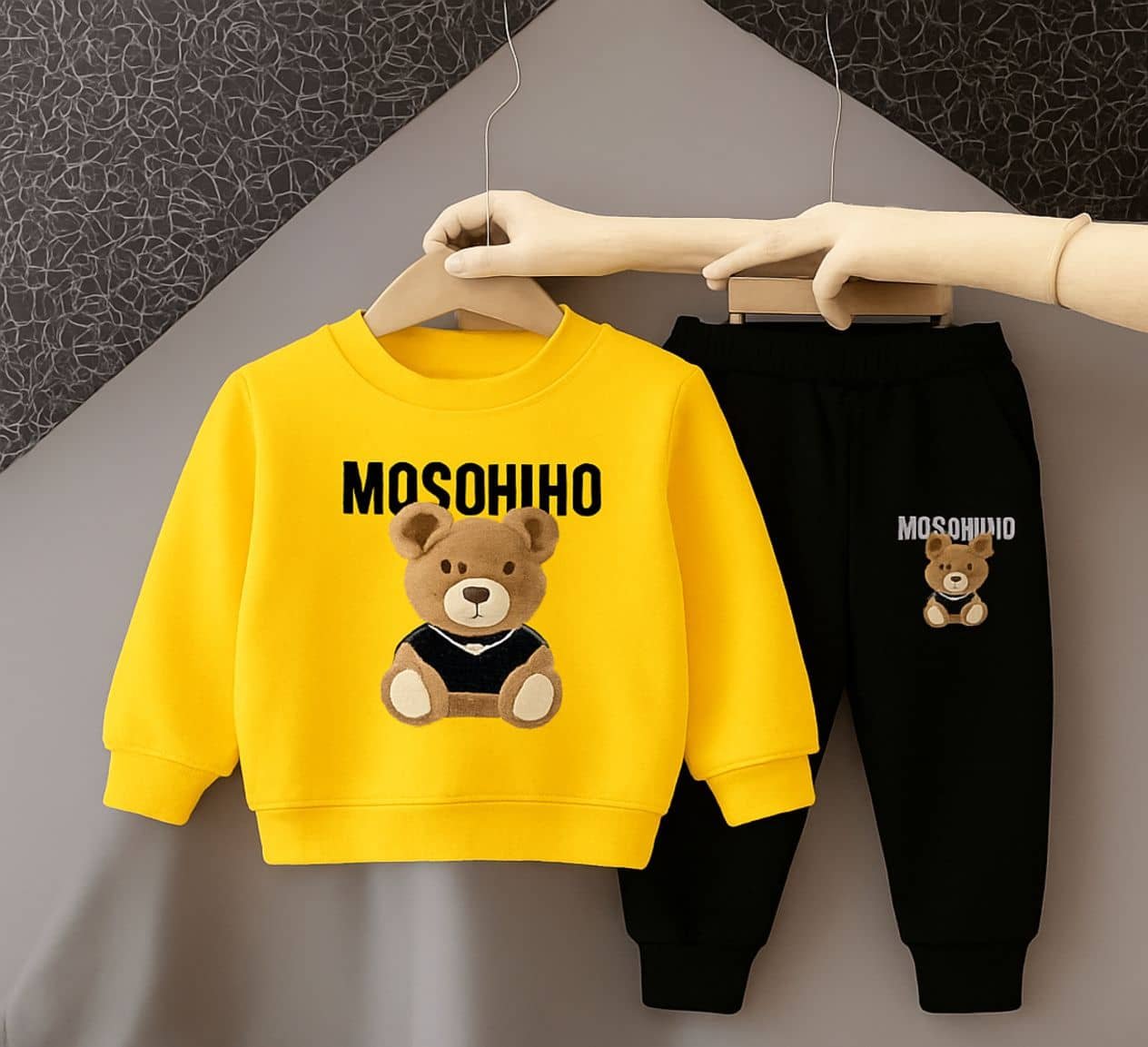 New Generation Pack of 1 Unisex Cotton Blend T-Shirt & Trackpants Set ( Yellow )