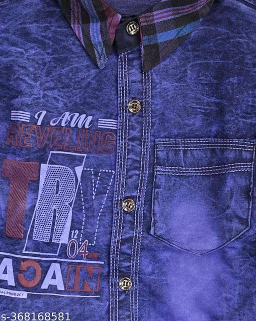 Niicce Fashion Pack of 1 Boys Denim Shirt & Jeans Set ( Blue ) - Image 3