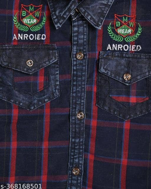 Niicce Fashion Pack of 1 Boys Denim Shirt & Jeans Set ( Red ) - Image 3