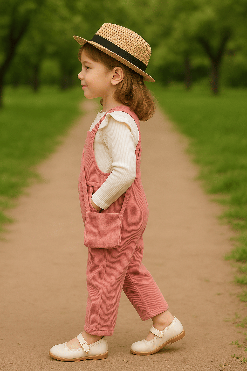Ninas Girls Cotton Blend T-shirt & Pants Set ( Pink , Pack of 1 ) - Image 3