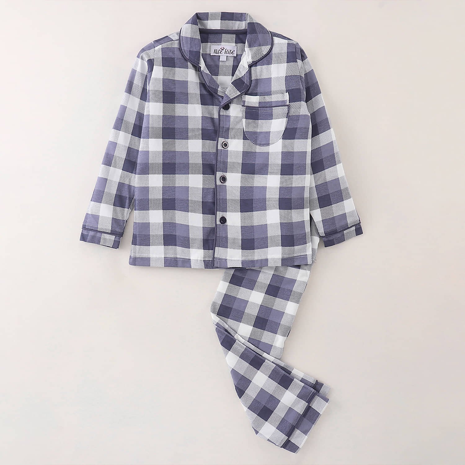 Nite Flite Pack of 1 Boys 100% Cotton Nightsuit Set ( Multi Color )