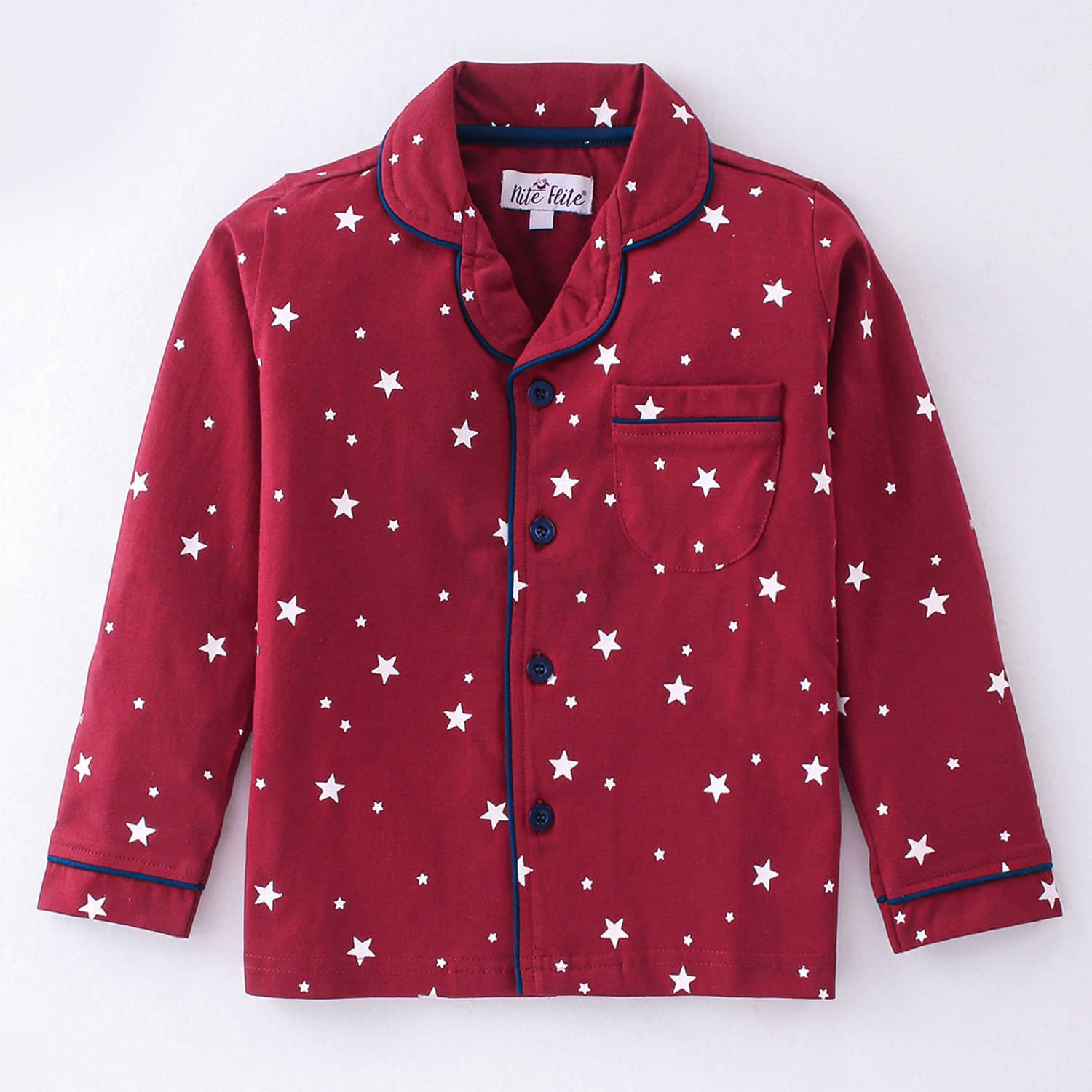 Nite Flite Pack of 1 Boys 100% Cotton Nightsuit Set ( Red ) - Image 2