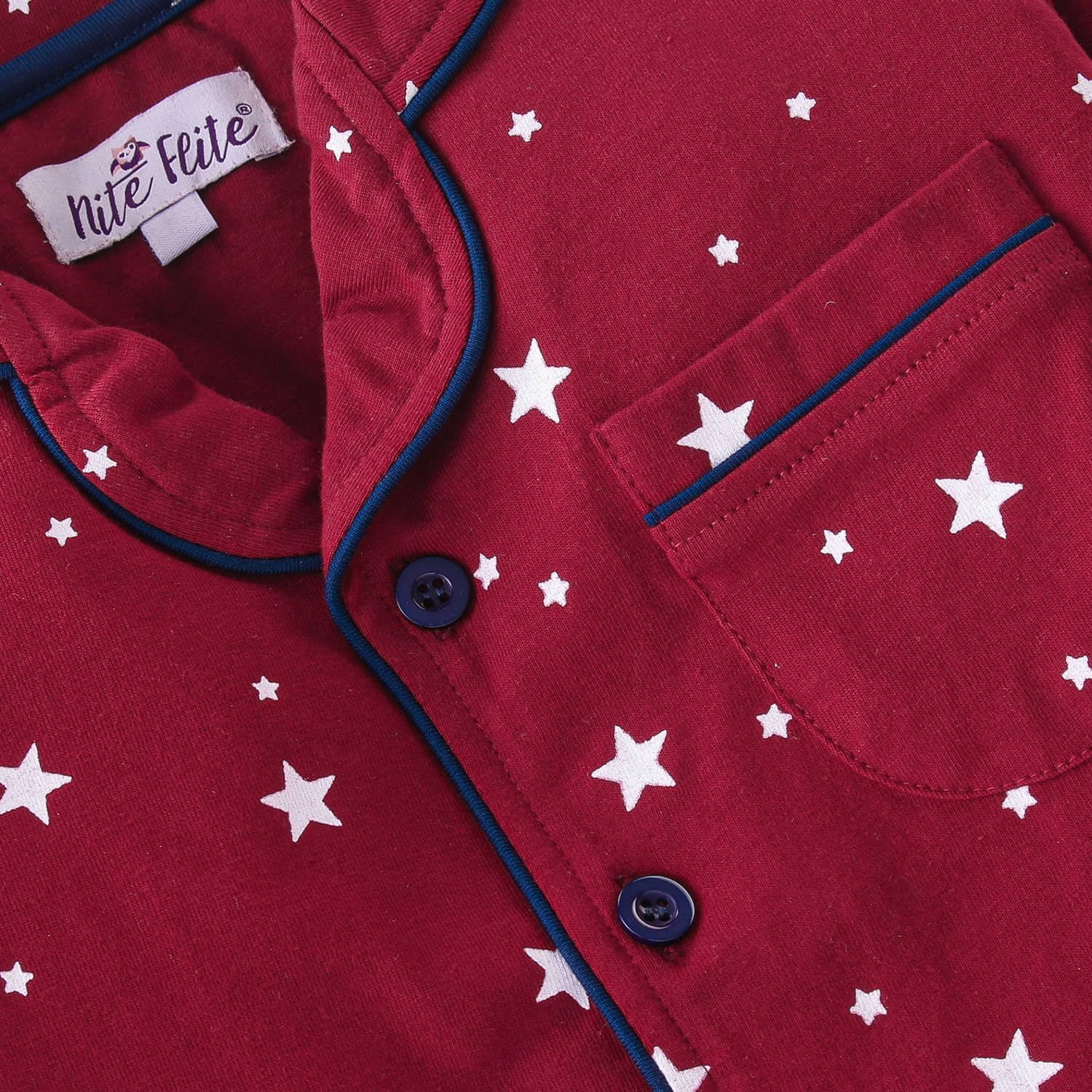 Nite Flite Pack of 1 Boys 100% Cotton Nightsuit Set ( Red ) - Image 5