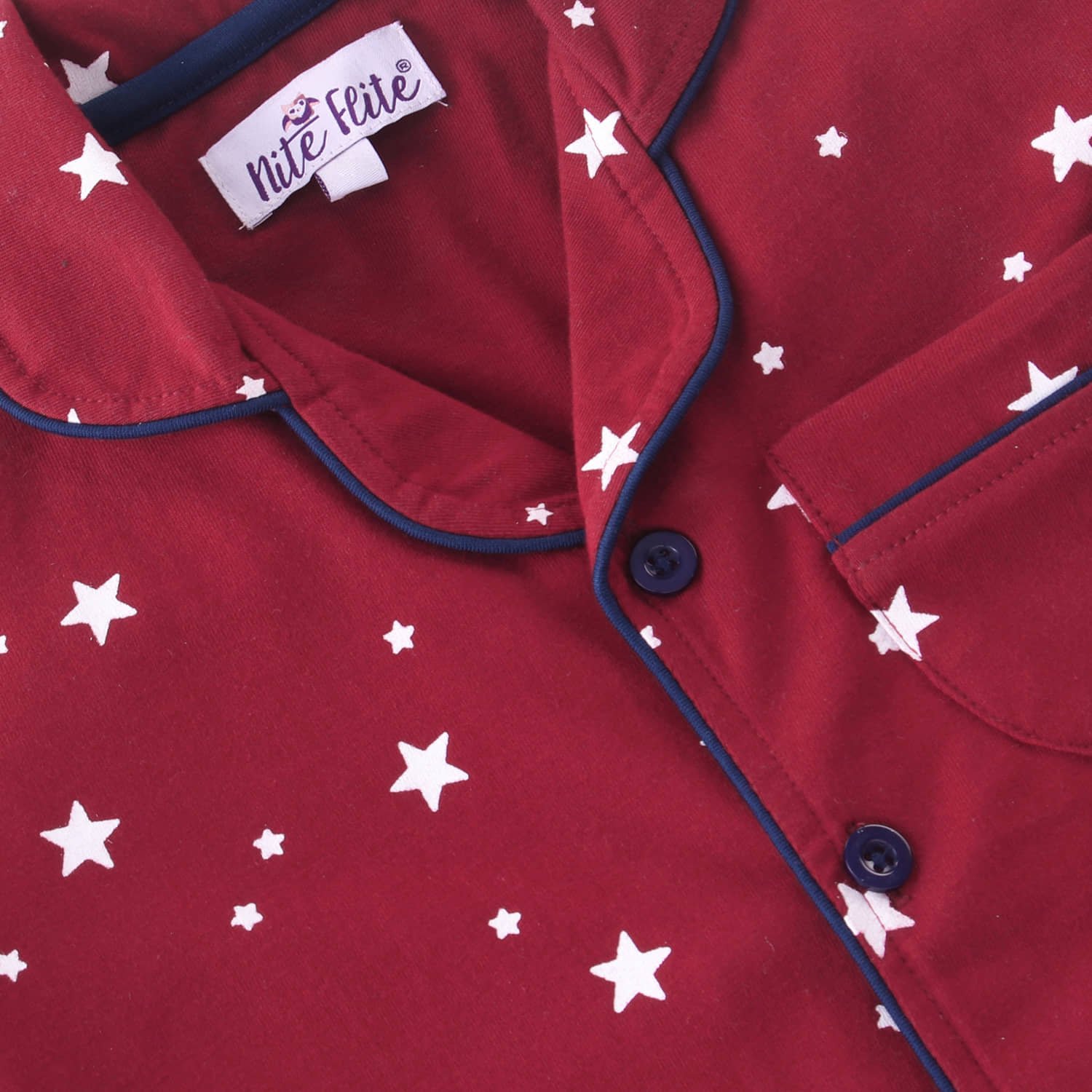 Nite Flite Pack of 1 Boys 100% Cotton Nightsuit Set ( Red ) - Image 5