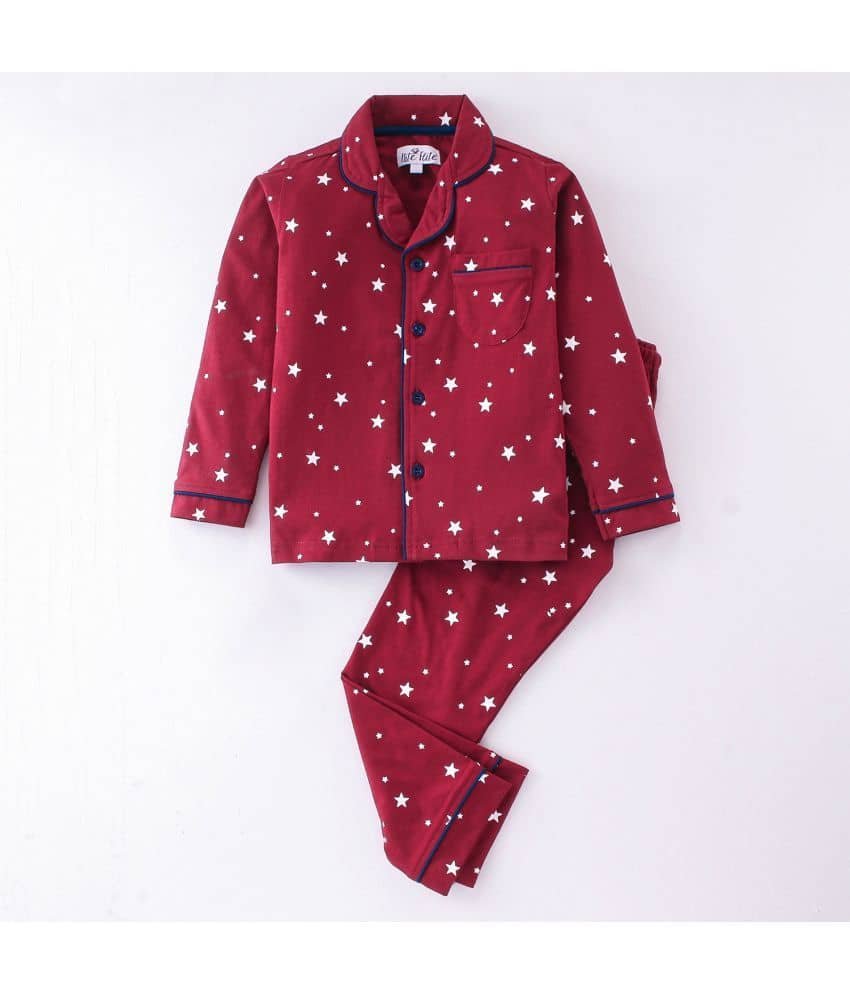 Nite Flite Pack of 1 Girls Cotton Nightsuit Set ( Red )