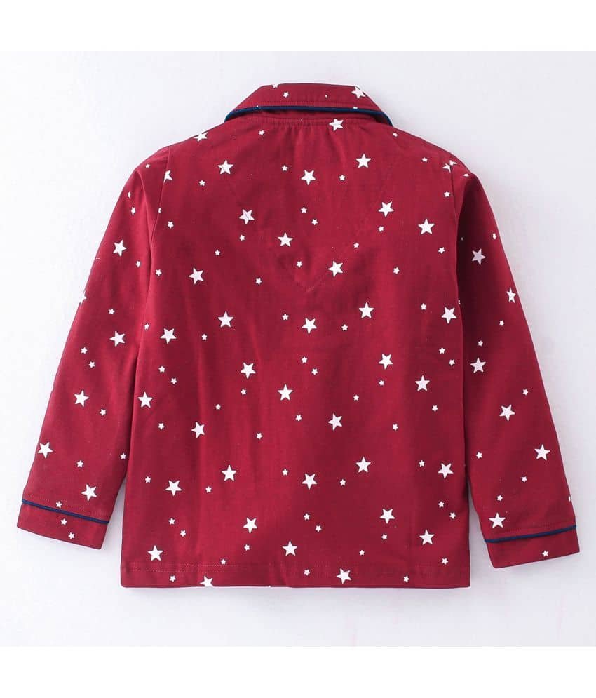 Nite Flite Pack of 1 Girls Cotton Nightsuit Set ( Red ) - Image 3