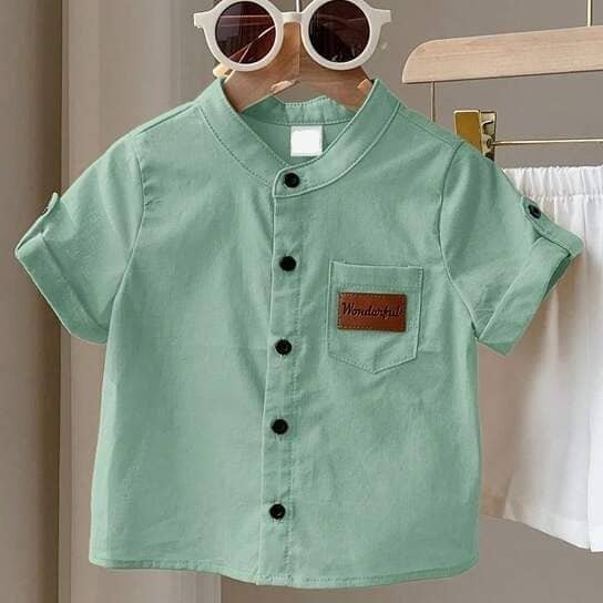 Pack of 1 Unisex Cotton Blend Shirt & Shorts Set ( Lime Green ) - Image 3