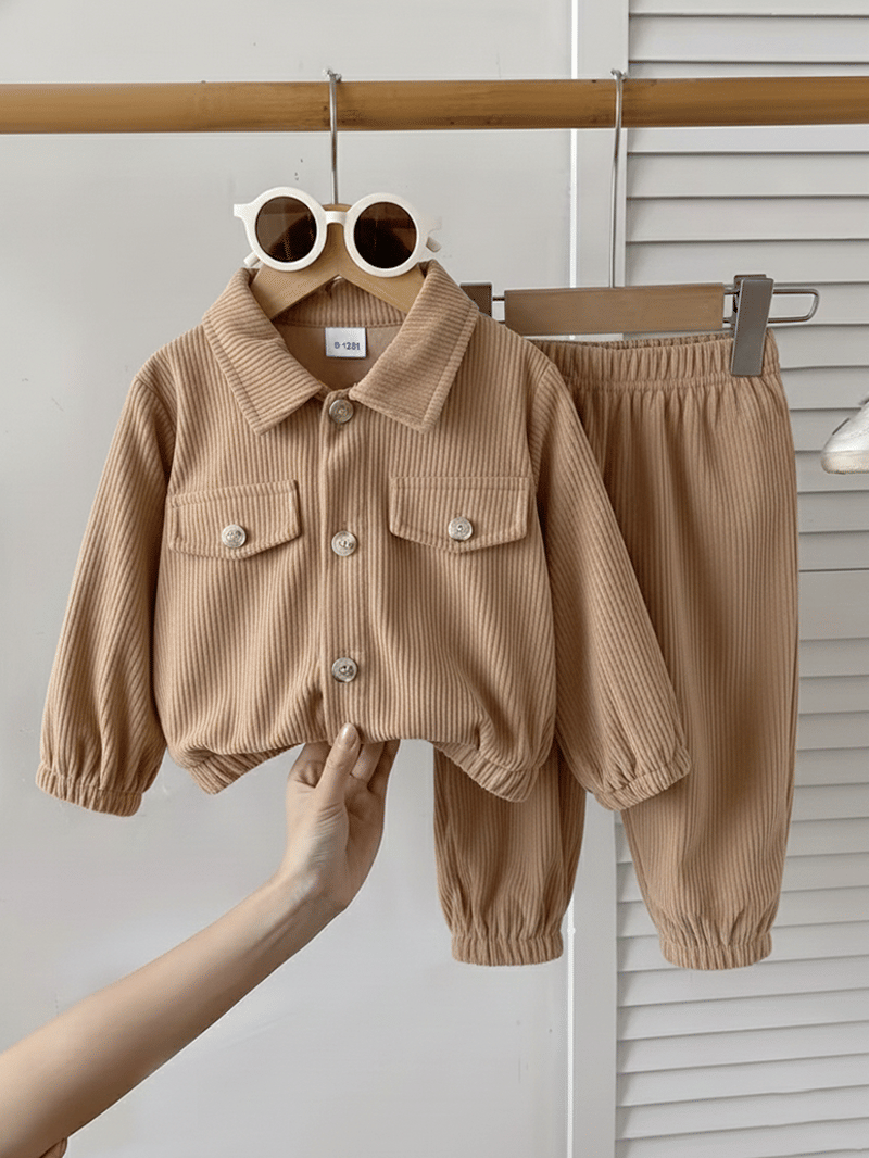 Pack of 1 Unisex Cotton Blend Shirt & Shorts Set ( Cream )