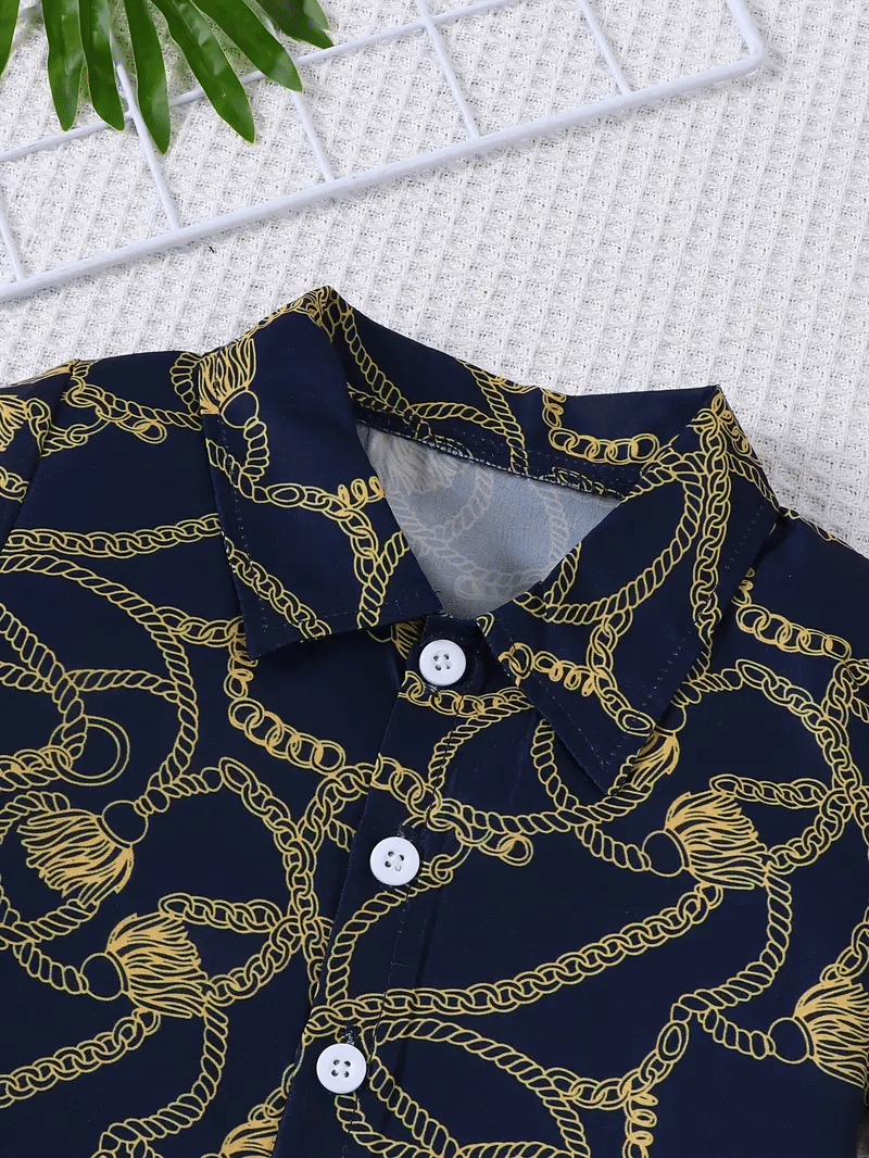 Pack of 1 Unisex Cotton Blend Shirt & Shorts Set ( Blue ) - Image 3