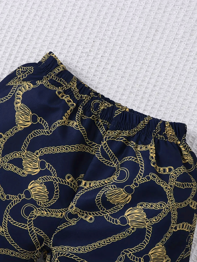 Pack of 1 Unisex Cotton Blend Shirt & Shorts Set ( Blue ) - Image 4