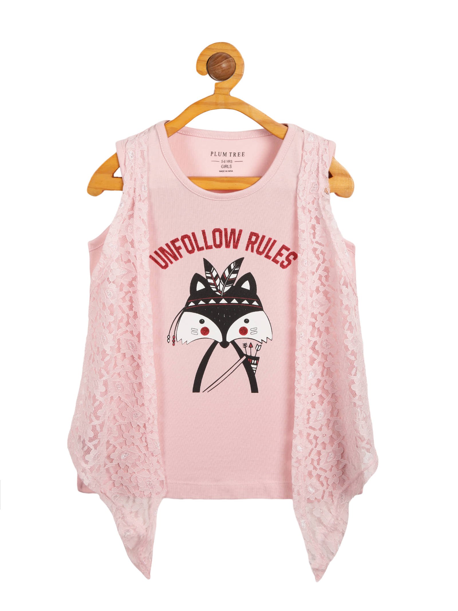 Pack of 2 Girls 100% Cotton Top ( Pink ) - Image 6