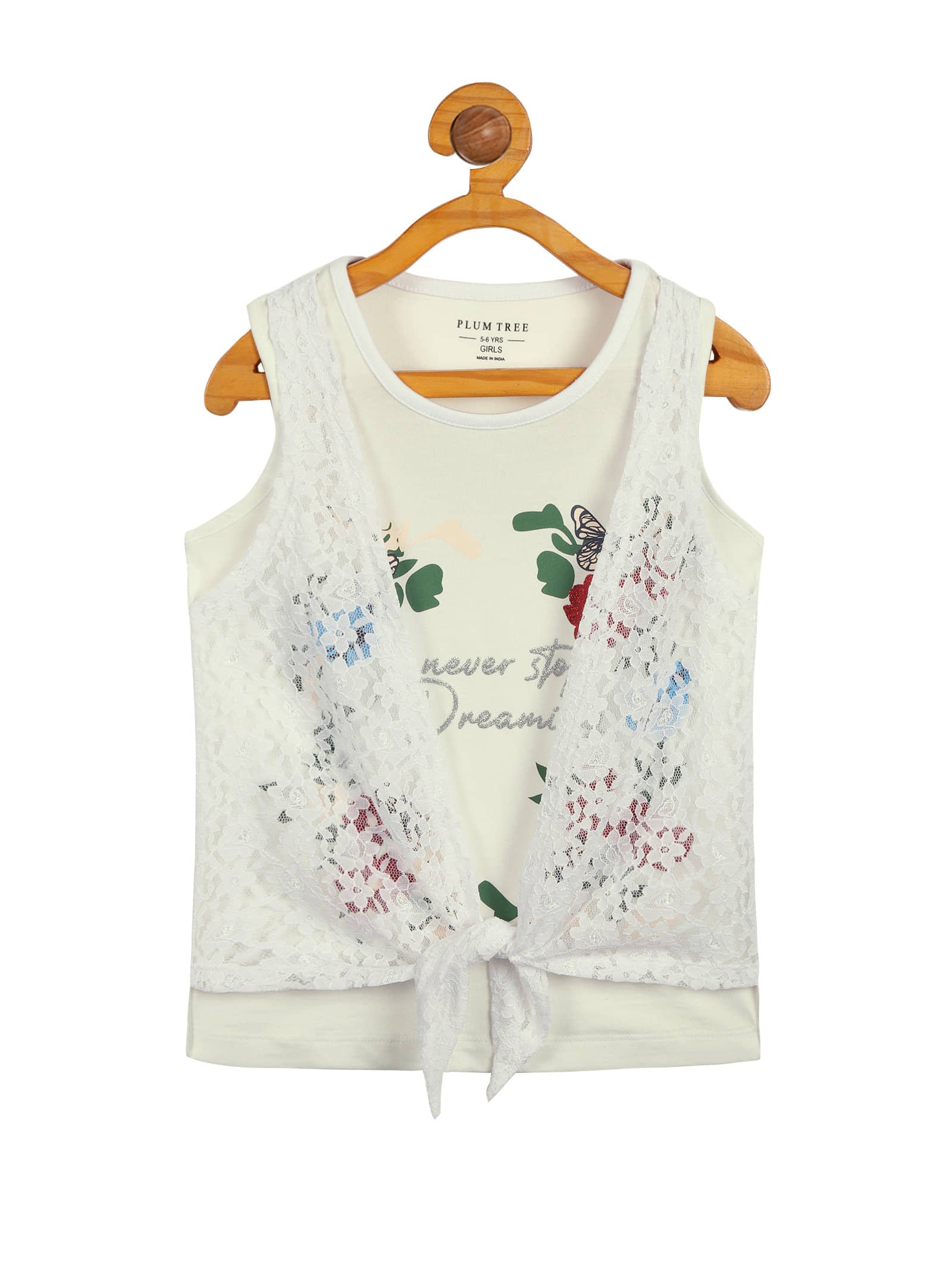 Pack of 2 Girls 100% Cotton T-Shirt ( White ) - Image 8
