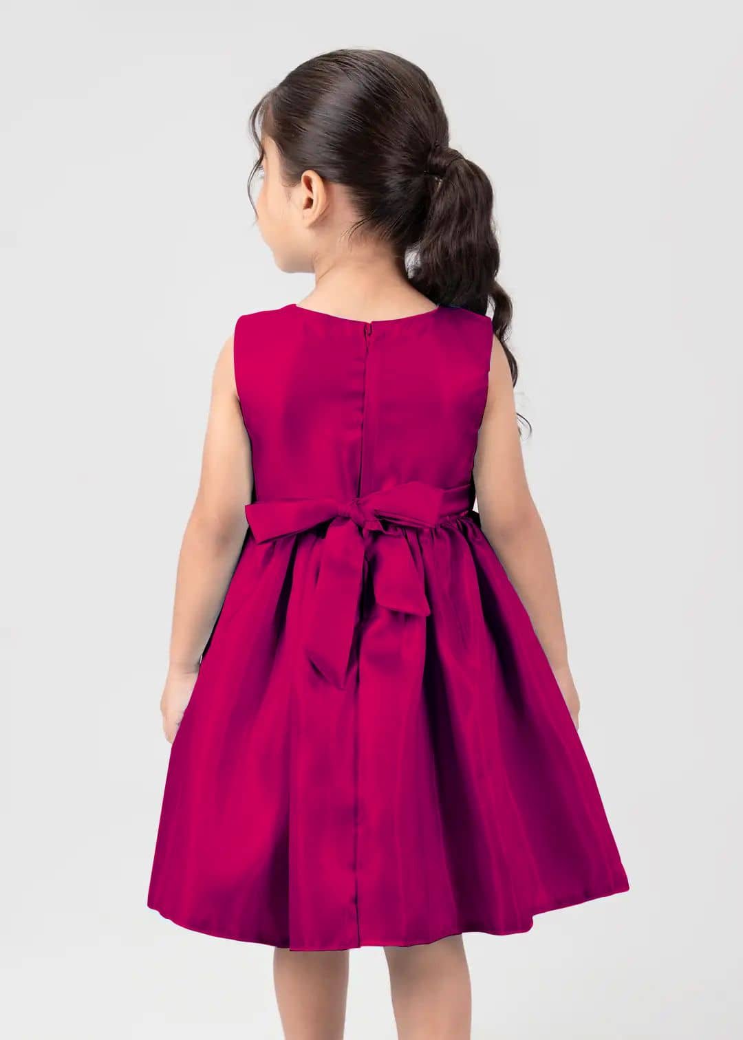 Silk Frock For Girls ( Pack of 1 , Magenta ) - Image 2