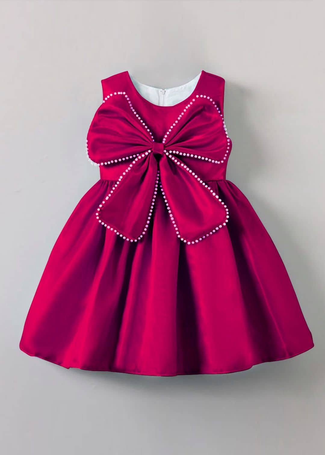 Silk Frock For Girls ( Pack of 1 , Magenta ) - Image 3
