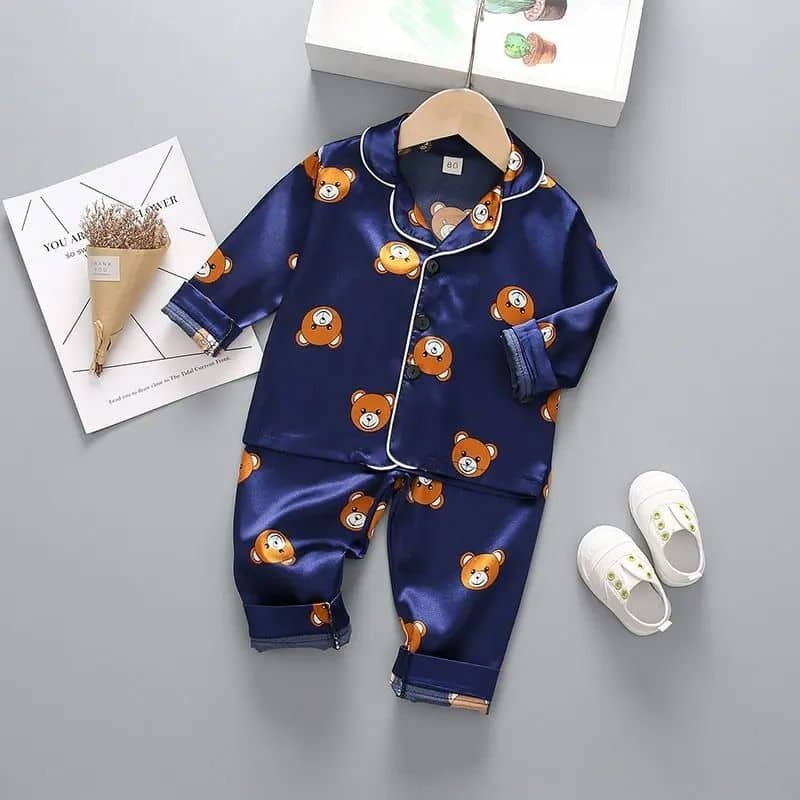 Paghdal Brothers Pack of 2 Baby Boys Cotton Blend Nightsuit Set ( Multicolor ) - Image 3