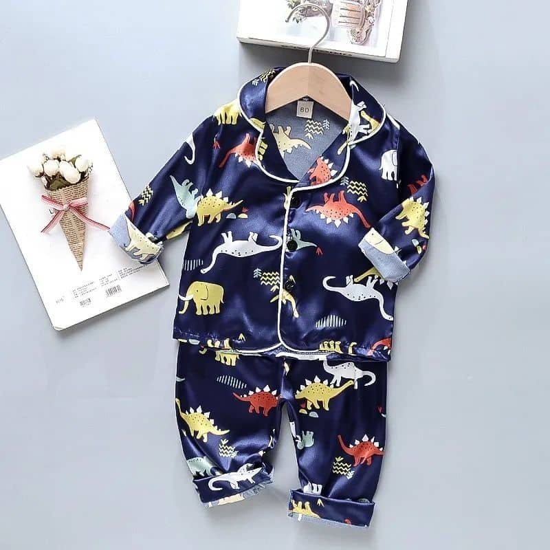 Paghdal Brothers Pack of 2 Baby Boys Cotton Blend Nightsuit Set ( Multicolor ) - Image 3