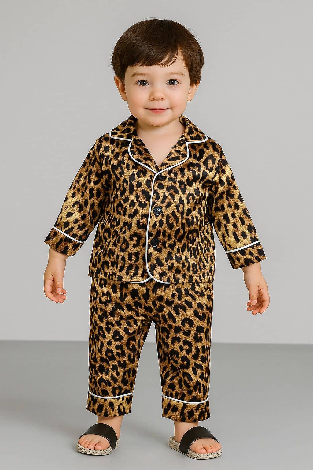 Paghdal Brothers Pack of 1 Baby Boys Polyester Nightsuit Set ( Brown )