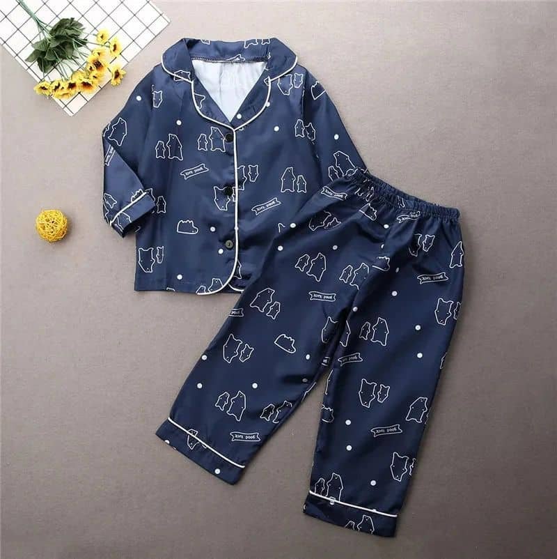 Paghdal Brothers Pack of 1 Baby Boys Polyester Nightsuit Set ( Blue )