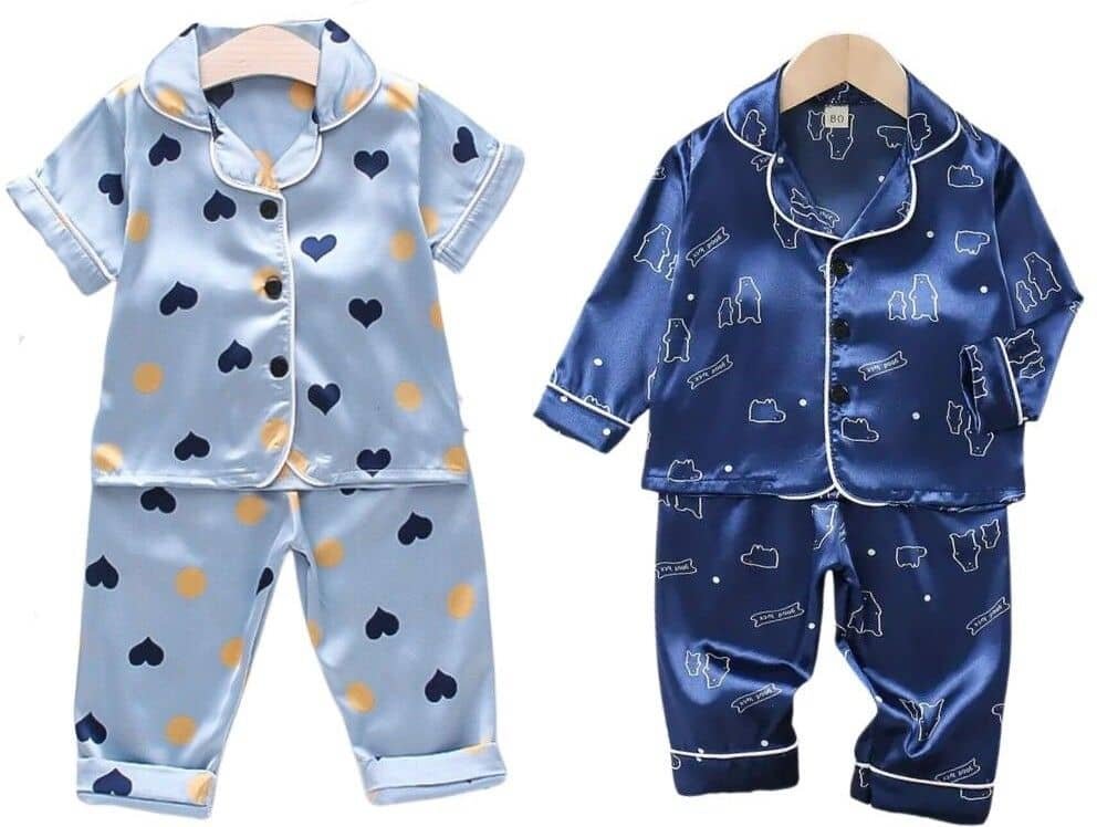 Paghdal Brothers Pack of 2 Baby Boys Polyester Nightsuit Set ( Multicolor )