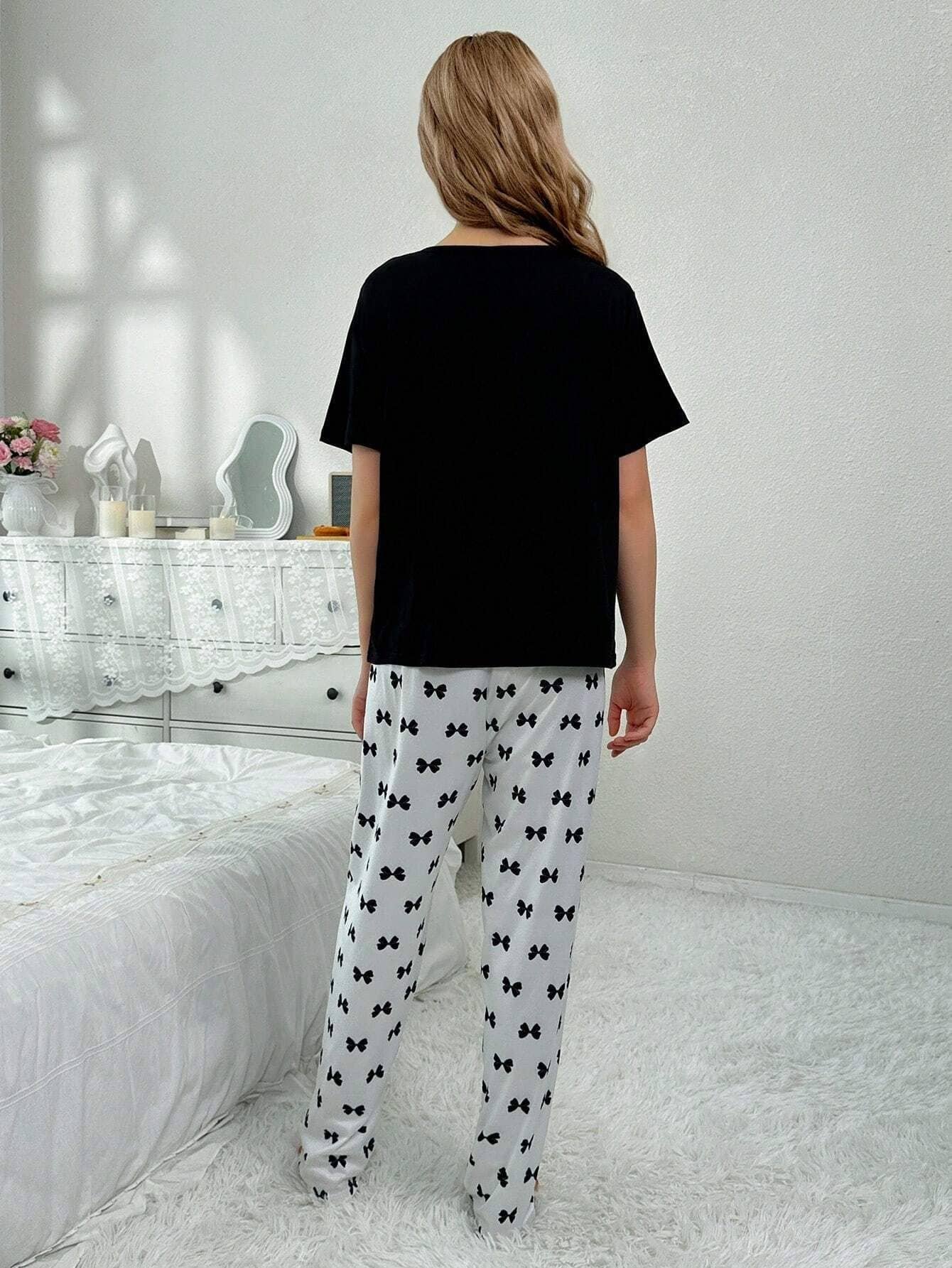Paghdal Brothers Pack of 1 Girls Cotton Blend Nightsuit Set ( Black ) - Image 2
