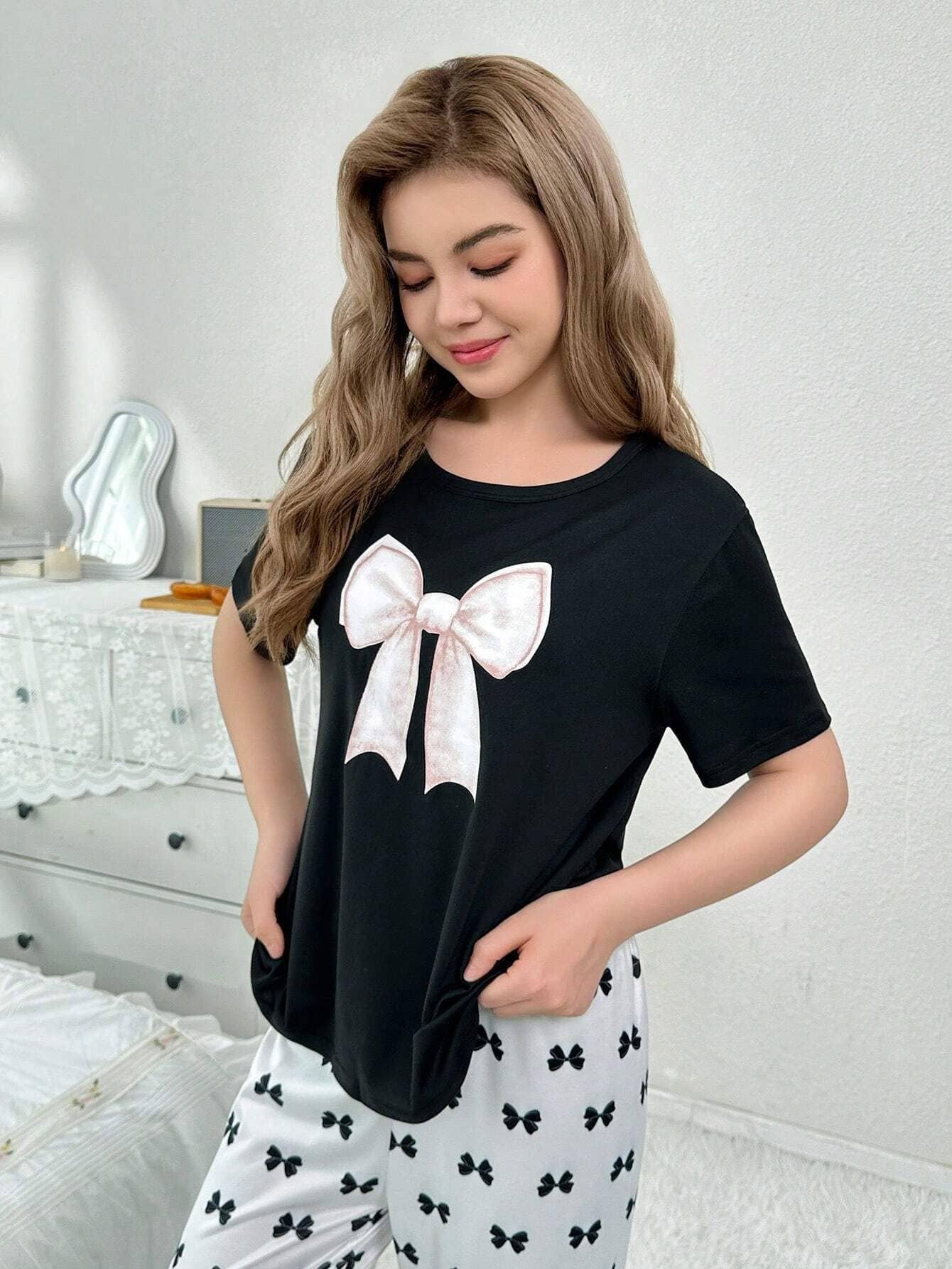 Paghdal Brothers Pack of 1 Girls Cotton Blend Nightsuit Set ( Black ) - Image 3