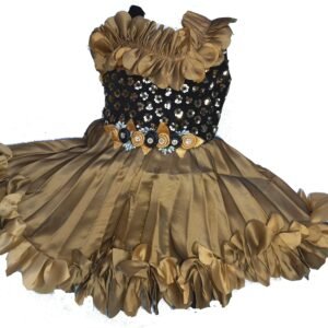 Paras Garments Silk Frock For Baby Girls ( Pack of 1 , Gold )