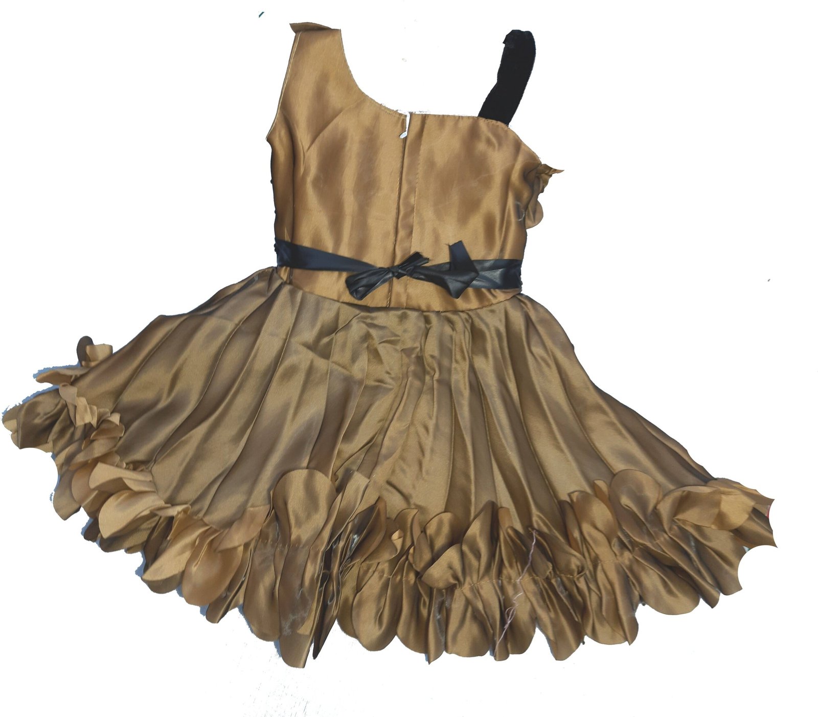 Paras Garments Silk Frock For Baby Girls ( Pack of 1 , Gold ) - Image 2