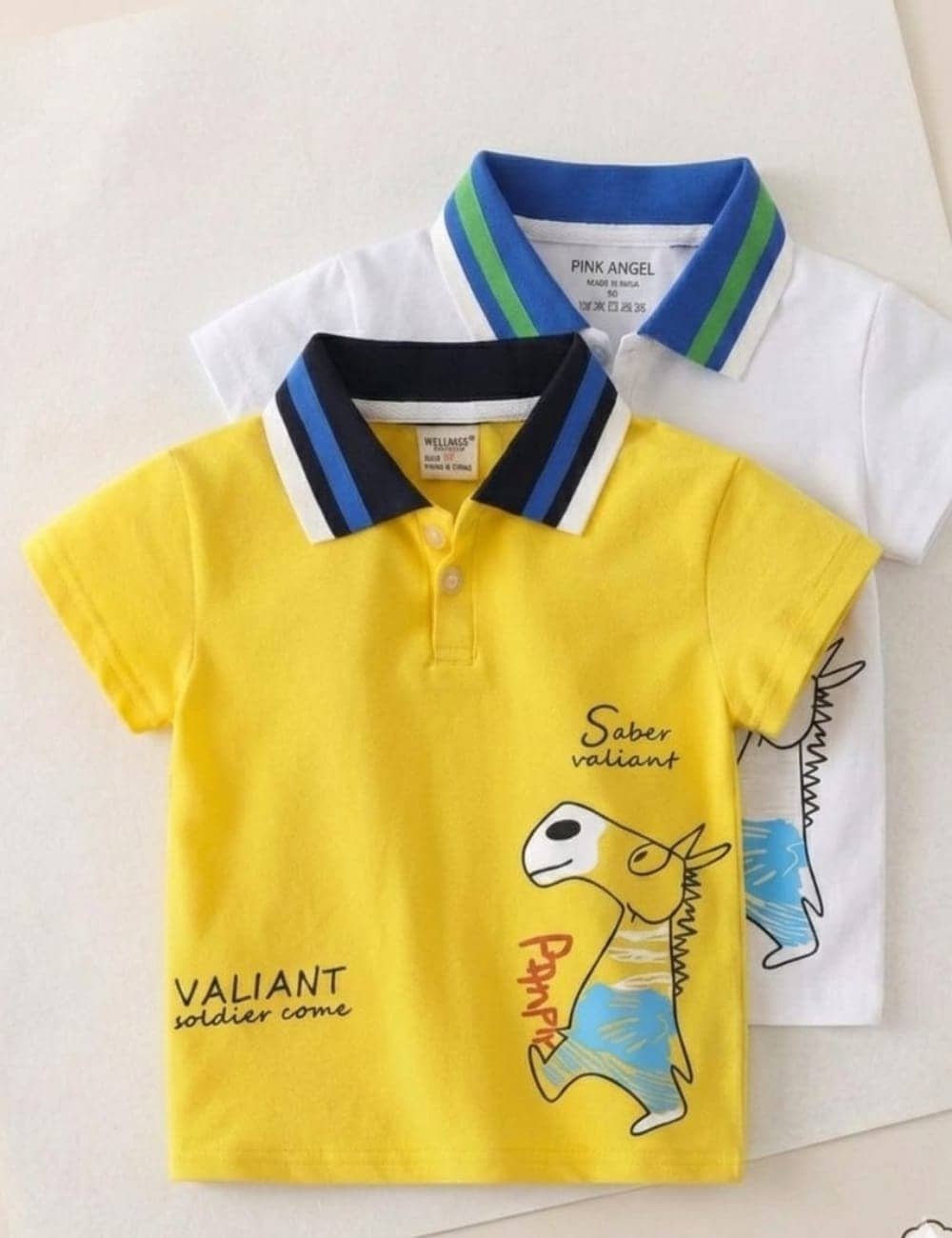 Pink Angel Pack of 2 Boys & Girls Cotton Polo T-Shirt ( Multicolor2 ) - Image 6