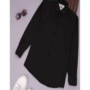 Qurobri Pack of 1 Boys Cotton Blend Full Sleeves Shirt ( Black )