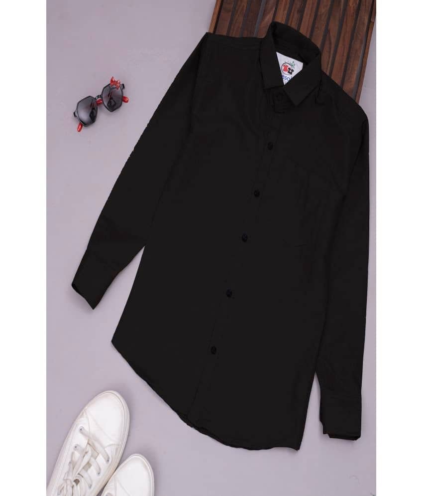Qurobri Pack of 1 Boys Cotton Blend Full Sleeves Shirt ( Black )