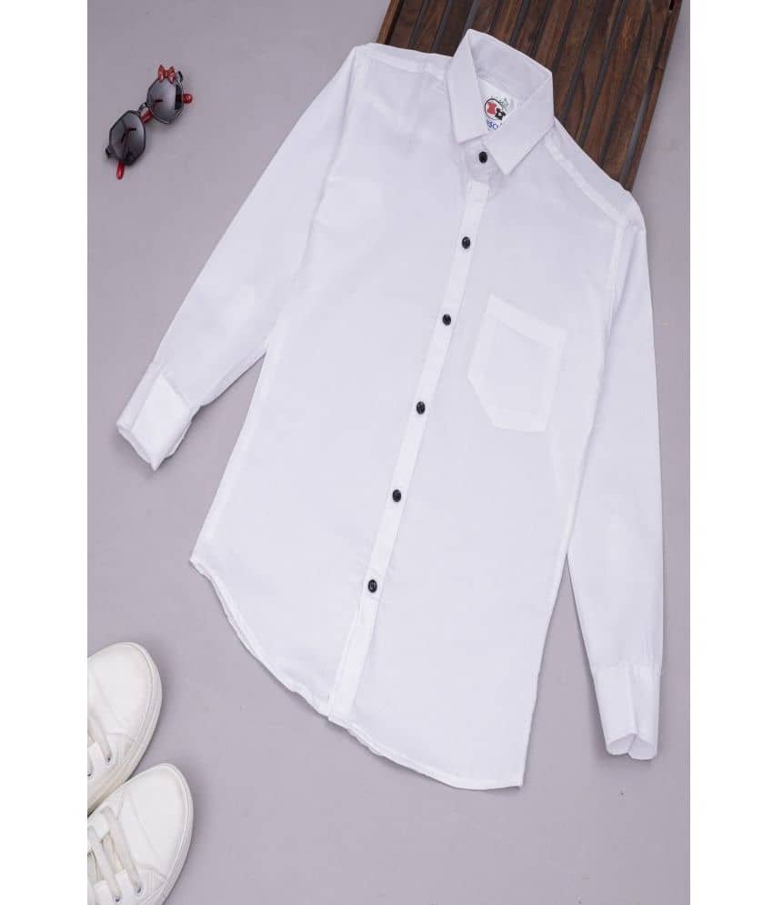Qurobri Pack of 1 Boys Cotton Blend Full Sleeves Shirt ( White )