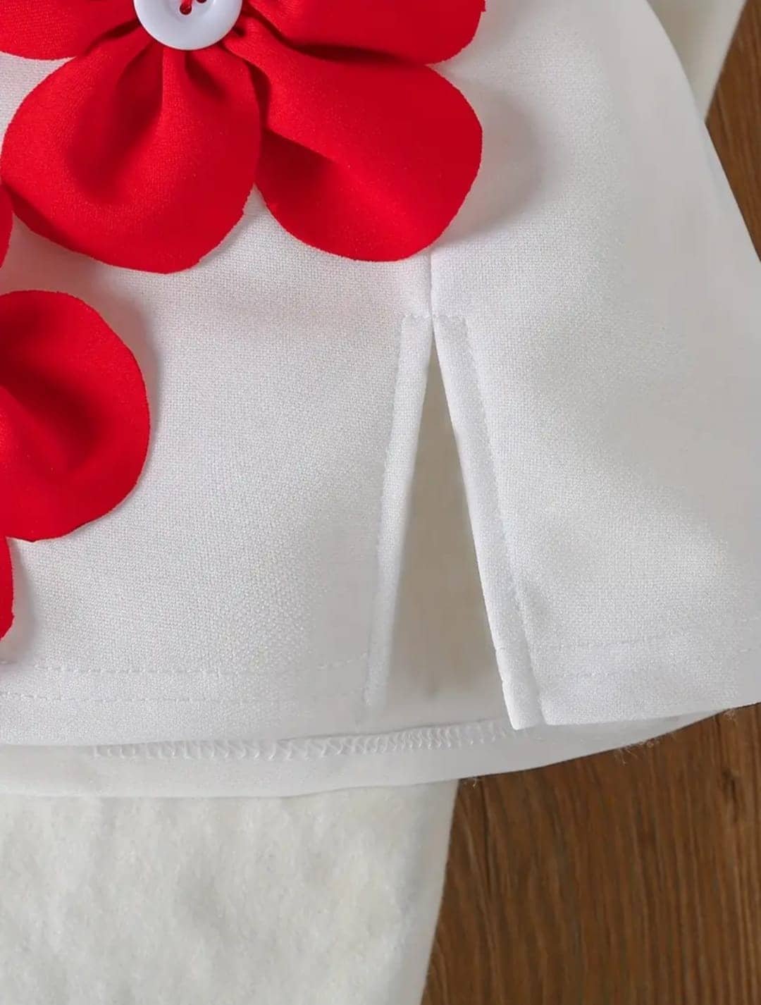 Pack of 2 Girls Cotton Blend T-shirt & Skirts ( White & Red ) - Image 4